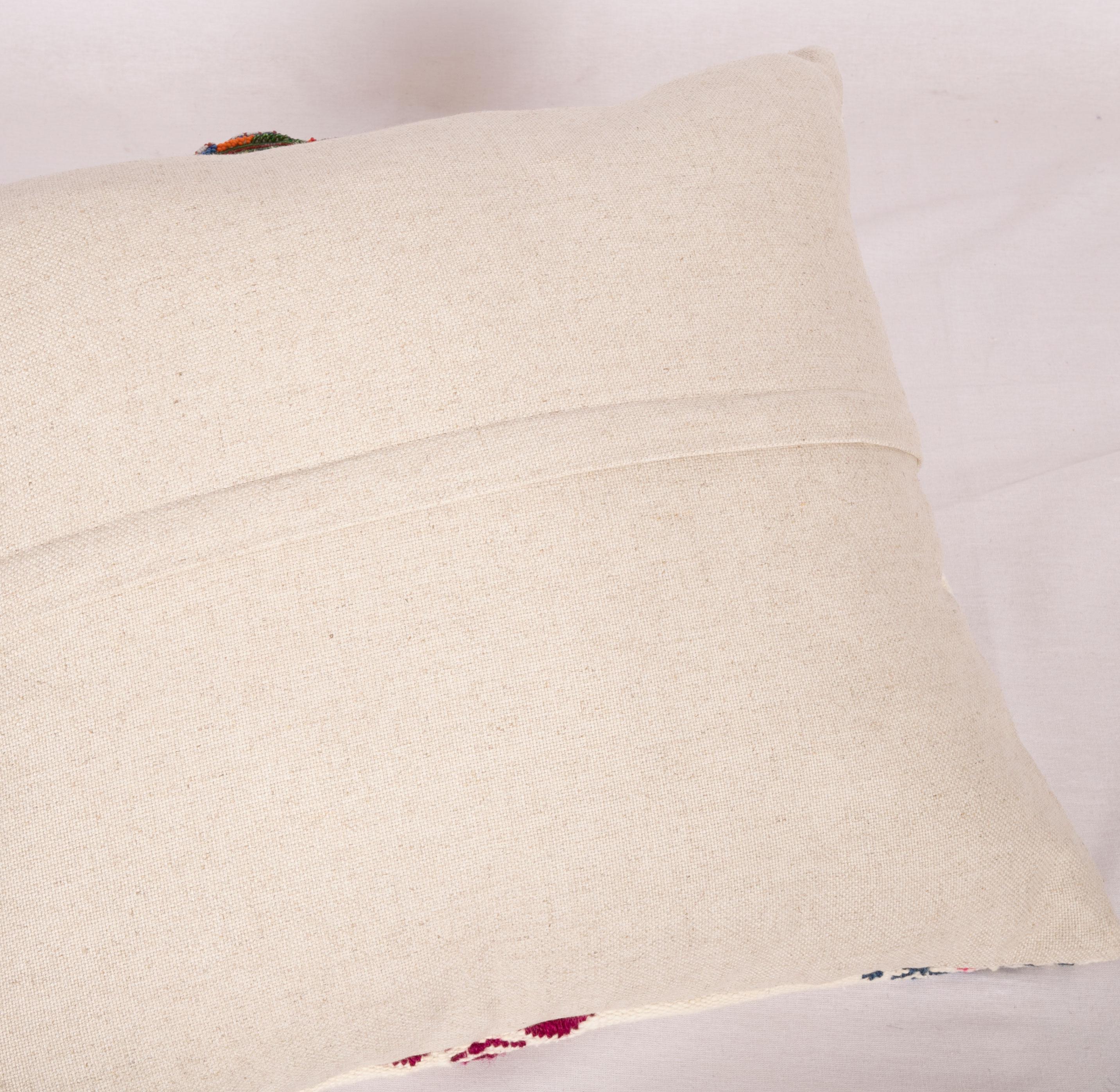 Wool Cotton Cicim Pillowcase Made from an Anatolian Cicim Kilim, Mid-20th Century For Sale