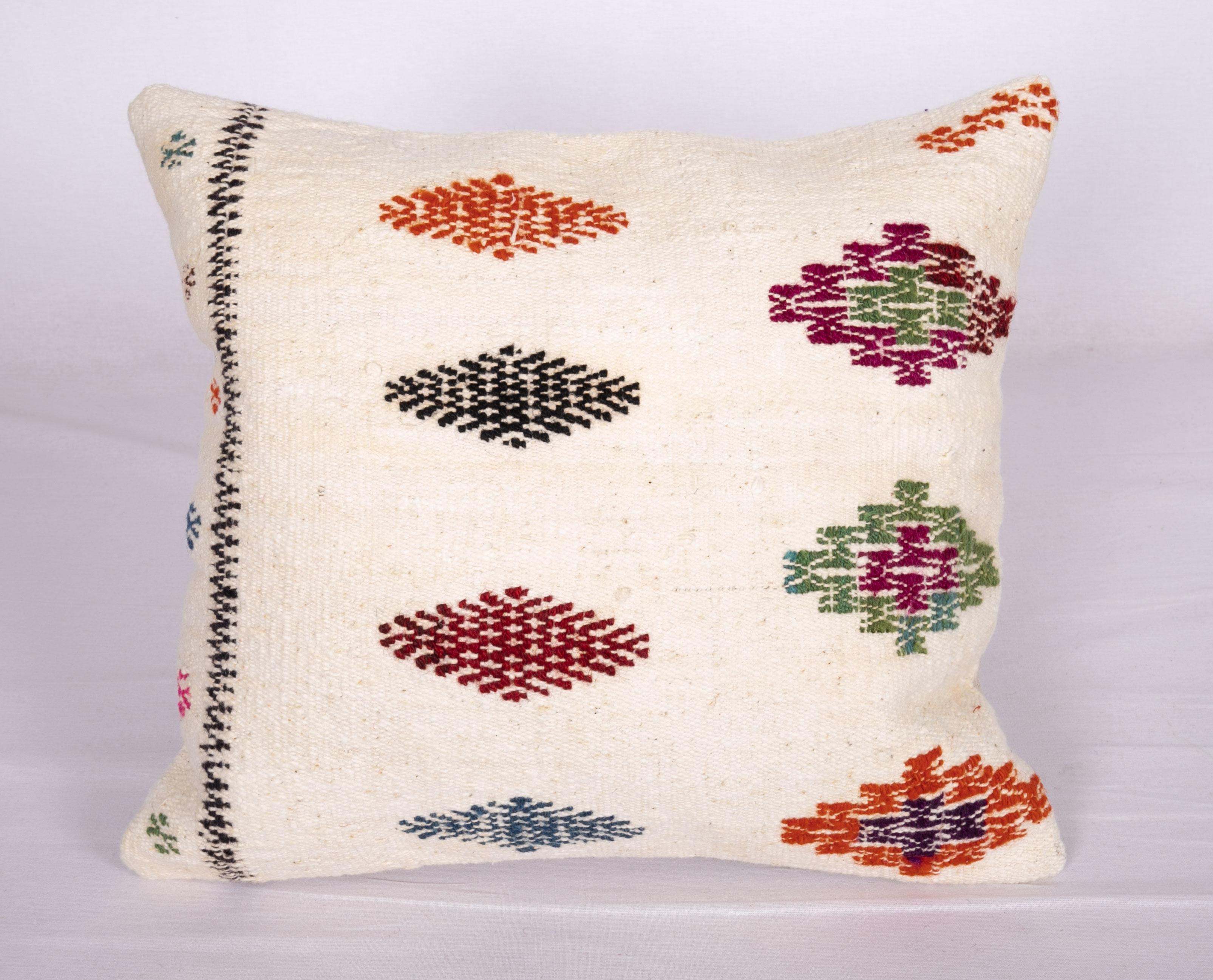 Embroidered Cotton Cicim Pillowcases Made from an Anatolian Cicim Kilim, Mid-20th Century