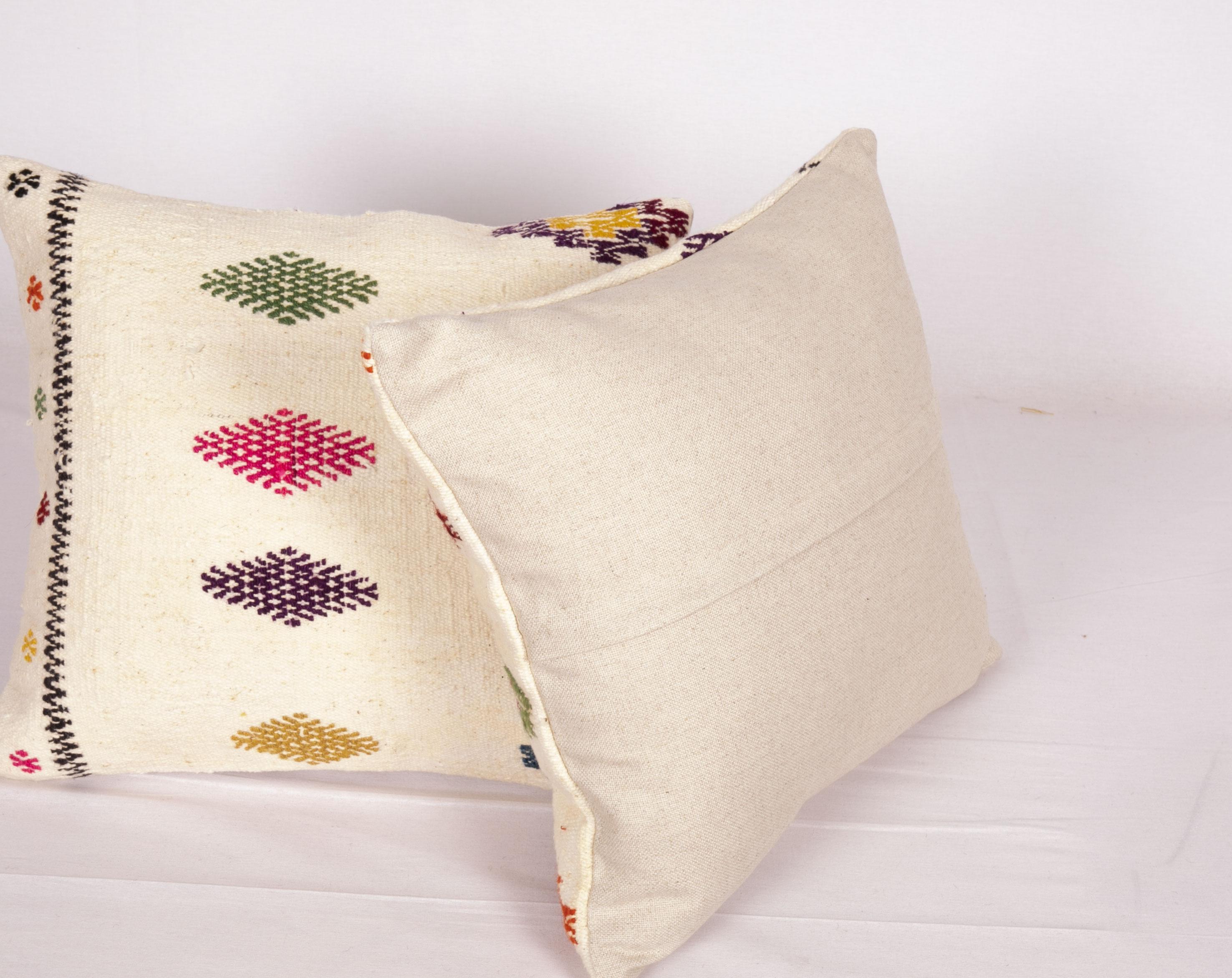 Cotton Cicim Pillowcases Made from an Anatolian Cicim Kilim, Mid-20th Century 1