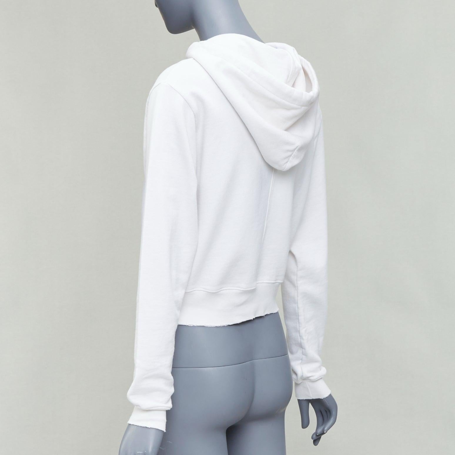 COTONE CITIZEN bianco sporco con bordi sfrangiati, felpa con cappuccio XS in vendita 1
