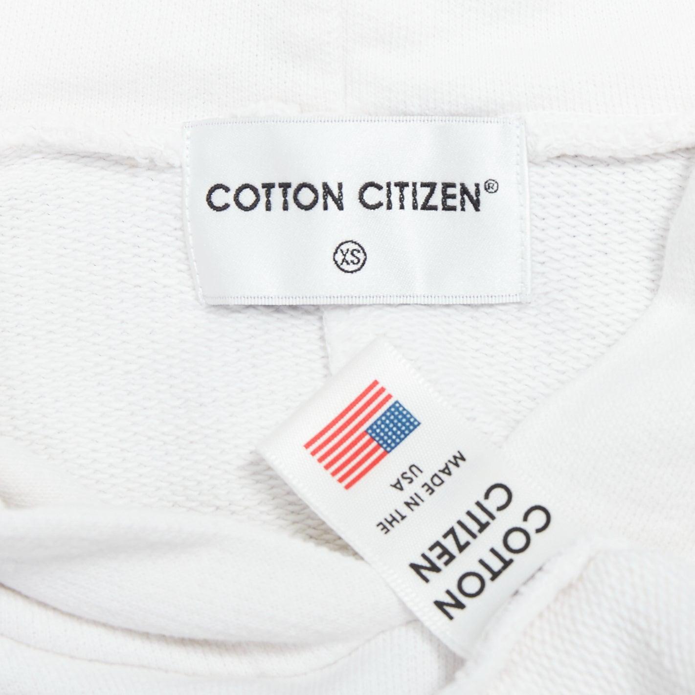 COTONE CITIZEN bianco sporco con bordi sfrangiati, felpa con cappuccio XS in vendita 3