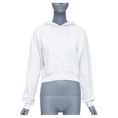 COTTON CITIZEN aus weißem ausgefranstem Rand abgeschnitten Hoodie Pullover XS