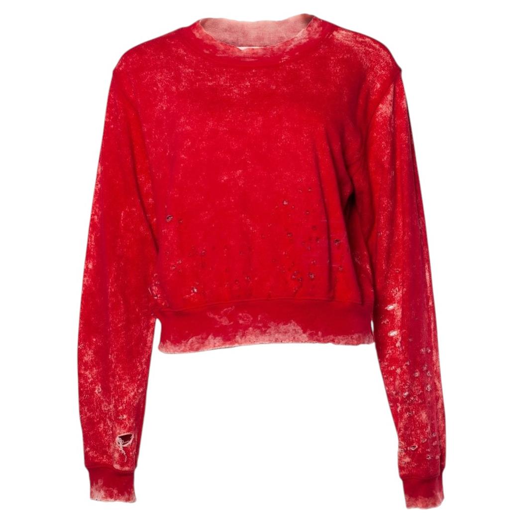 Cotton Citizen, Roter zerlumpter Pullover im Angebot