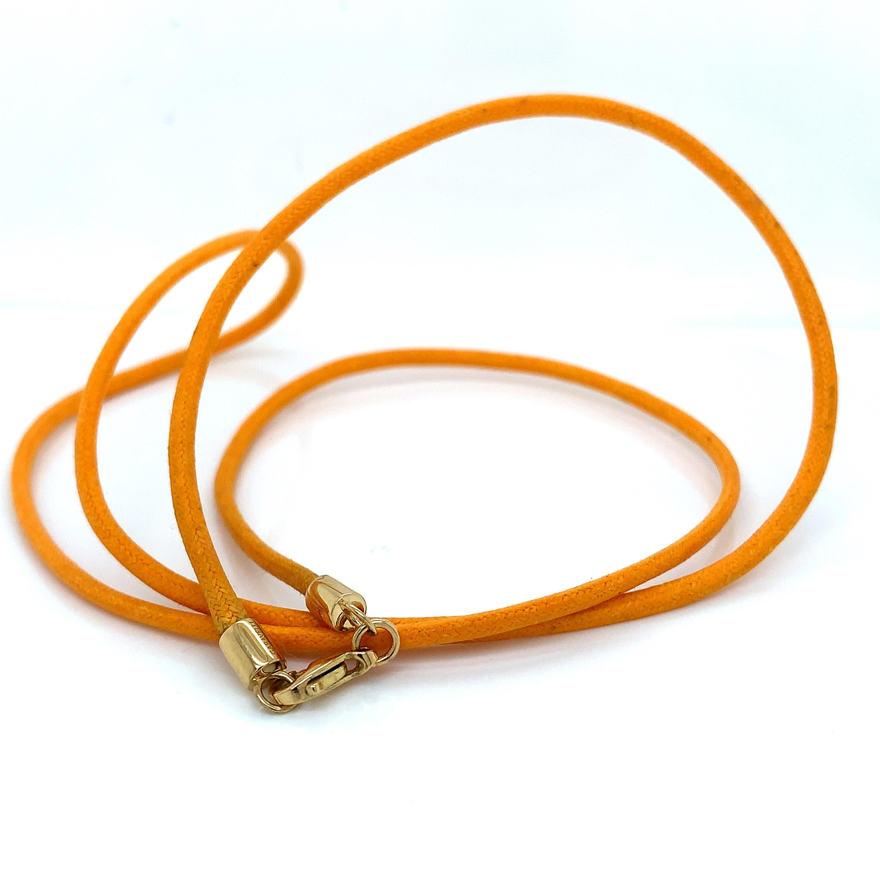 Collana in cotone Corde  con chiusura a 18 carati, di  Garavelli in vendita 2