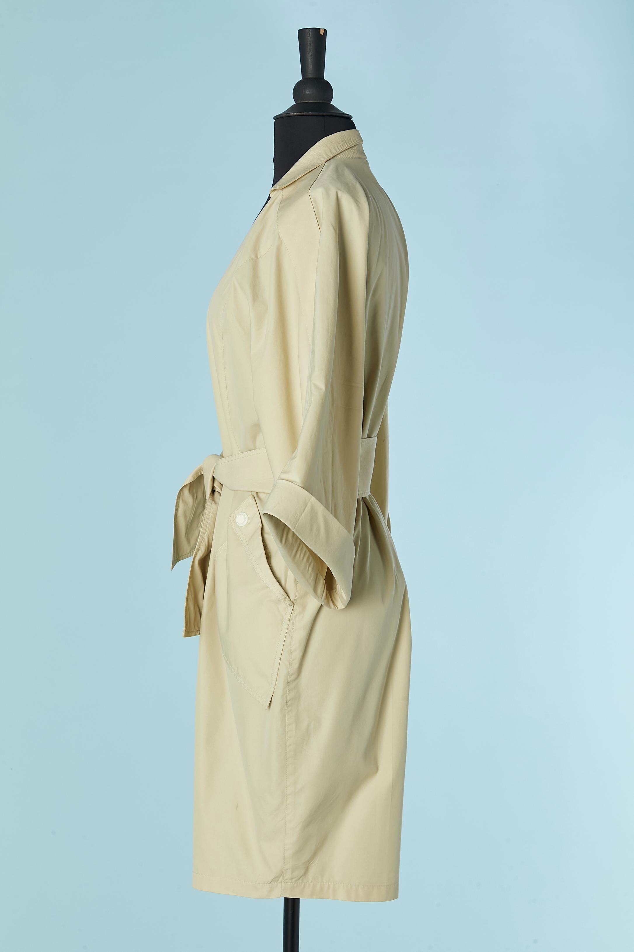 Cotton day dress with fabric belt THIERRY MUGLER ACTIV For Sale 1