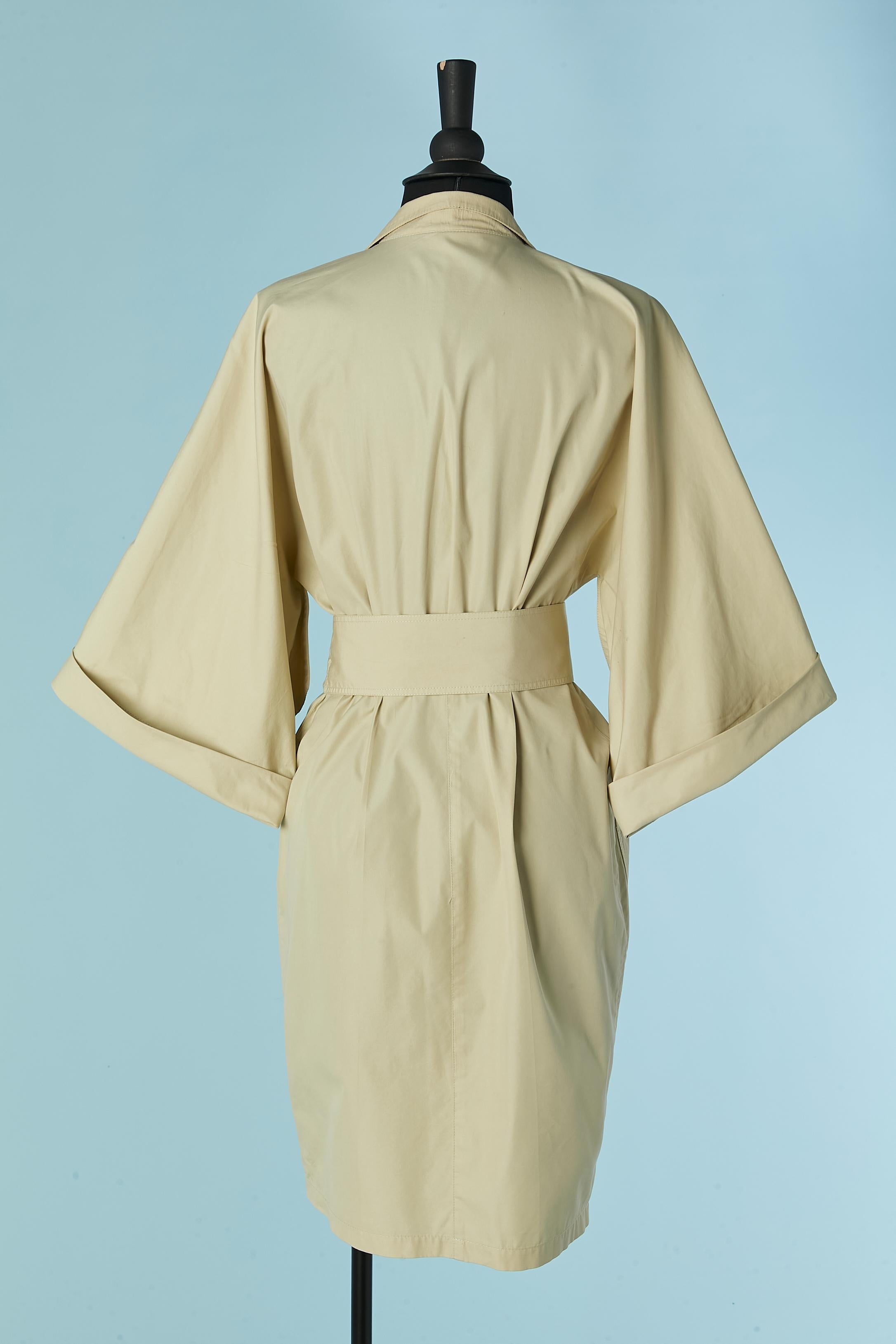 Cotton day dress with fabric belt THIERRY MUGLER ACTIV For Sale 2