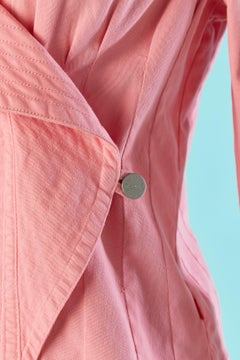 Cotton double-breasted jacket with top-stitched collar Christian Lacroix Jeans