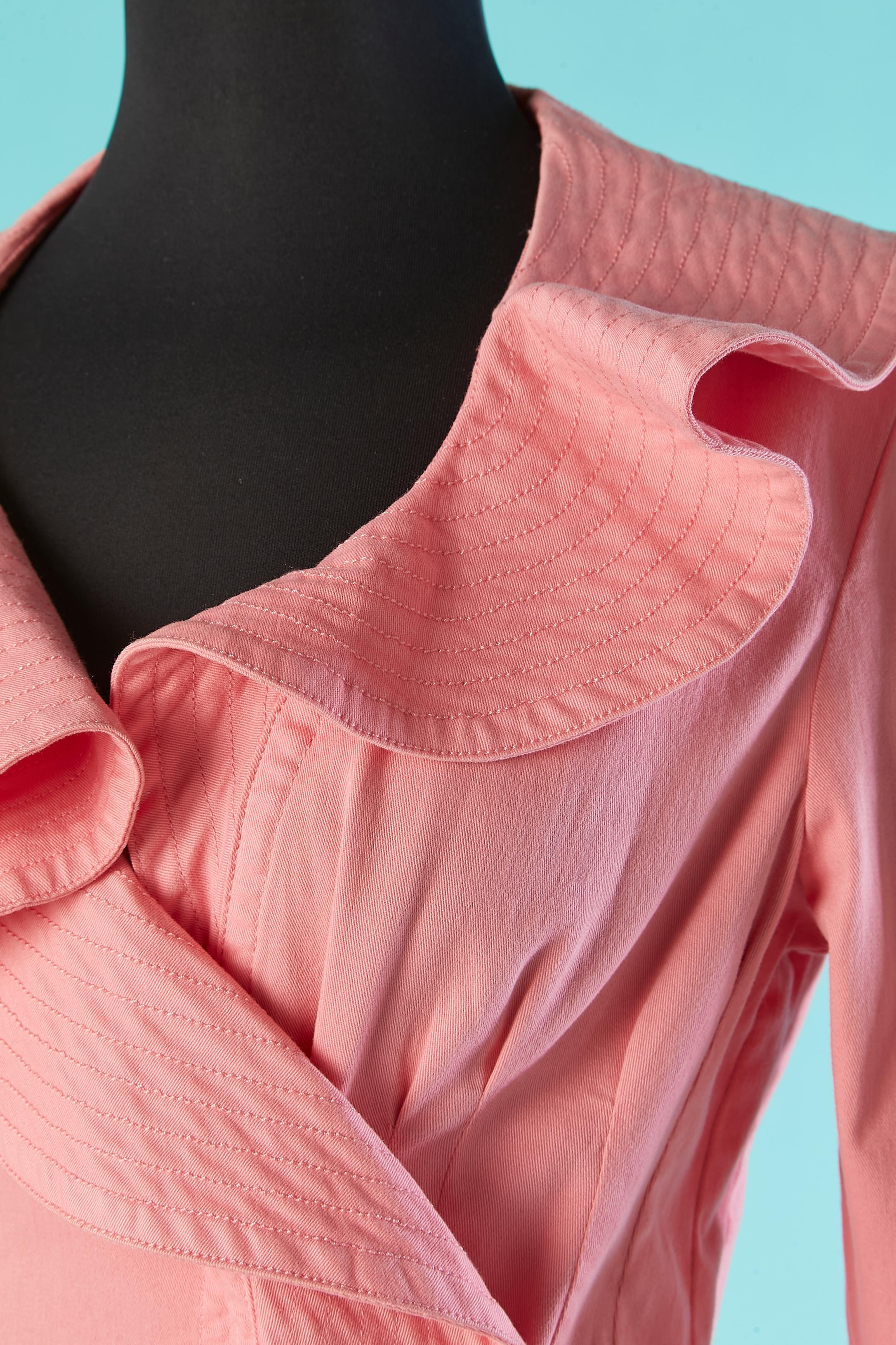 Doppelreihige Baumwolljacke mit top-genähtem Kragen Christian Lacroix Jeans aus Baumwolle (Pink) im Angebot