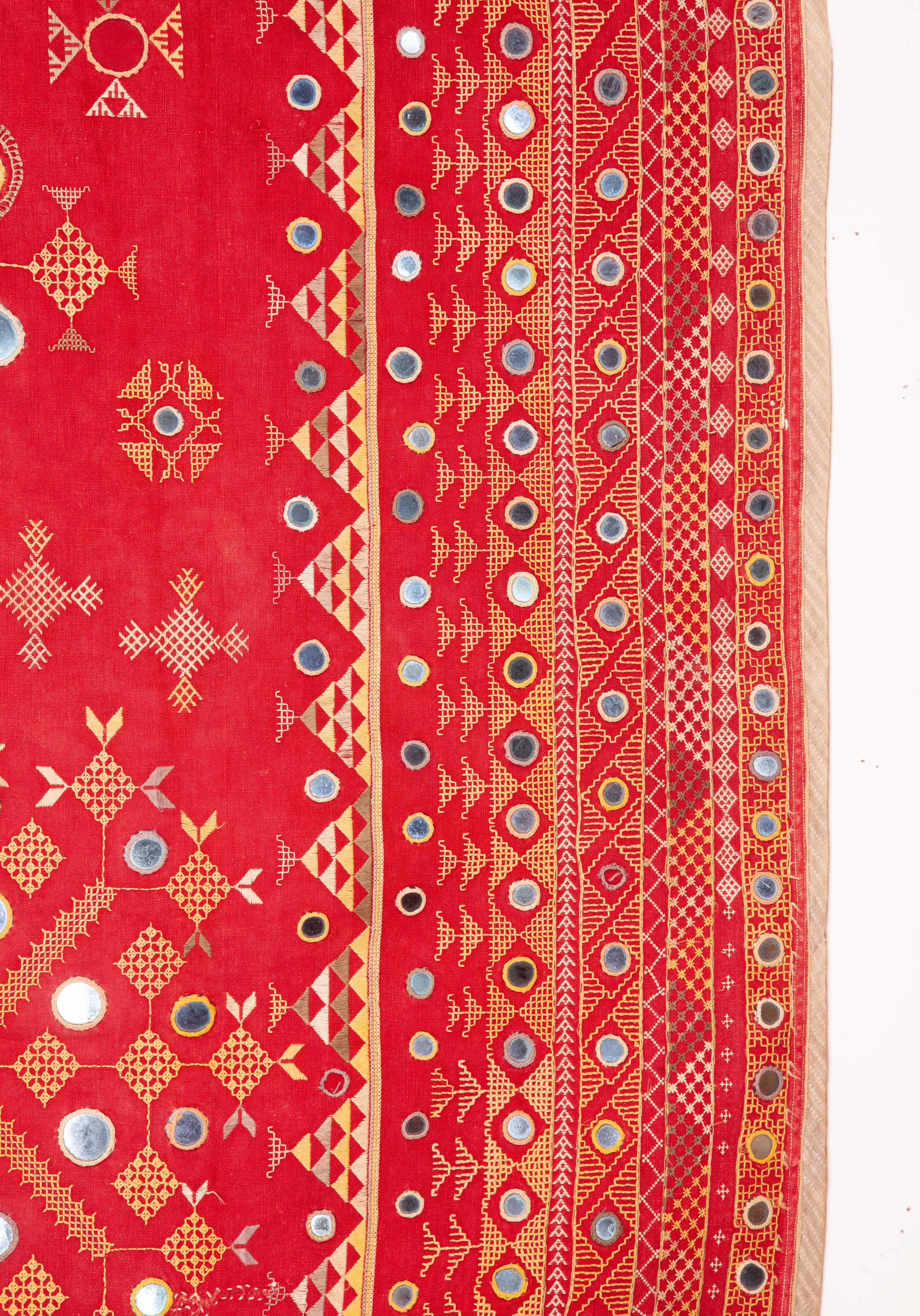 Tribal Cotton Embroidery from Rajasthan, India, Early 20th Century For Sale
