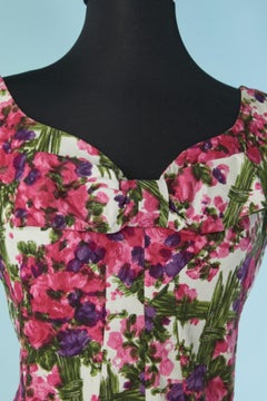 Blumenkleid aus Baumwolle mit Schleife JACQUES HEIM CIRCA 1950er Jahre