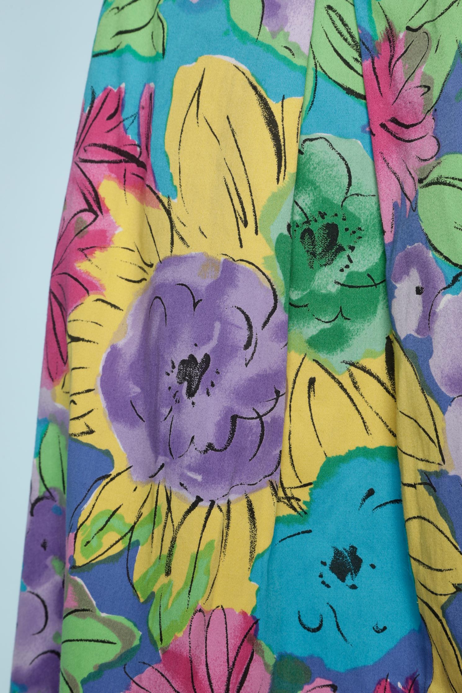 Bedrucktes Bustierkleid aus Baumwolle mit Blumendruck Christian Dior 2  im Zustand „Hervorragend“ im Angebot in Saint-Ouen-Sur-Seine, FR