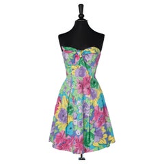 Cotton flowers printed bustier dress Christian Dior Dior 2 