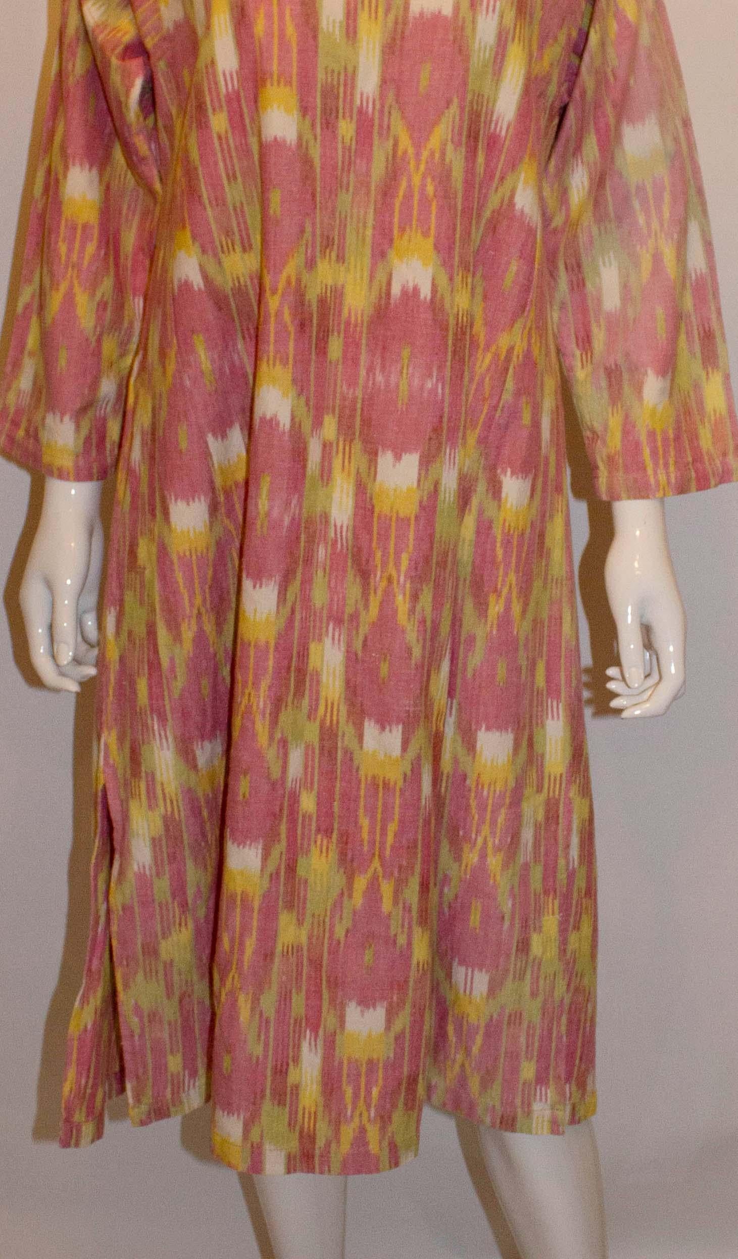 Cotton Ikat Dress In Good Condition For Sale In London, GB