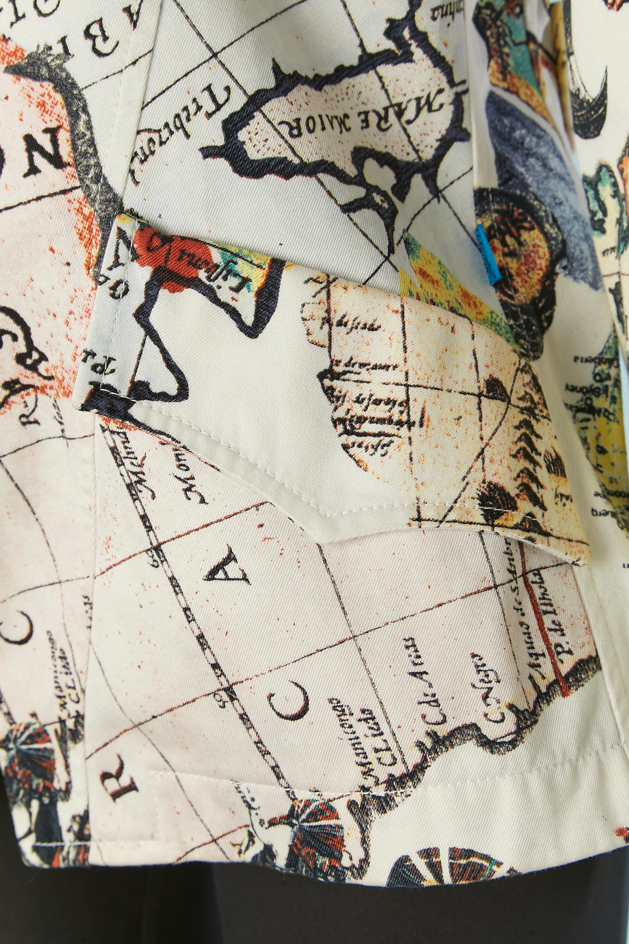 Giacca in cotone con motivo stampato a mappa Jean's de Christian Lacroix In condizioni ottime in vendita a Saint-Ouen-Sur-Seine, FR