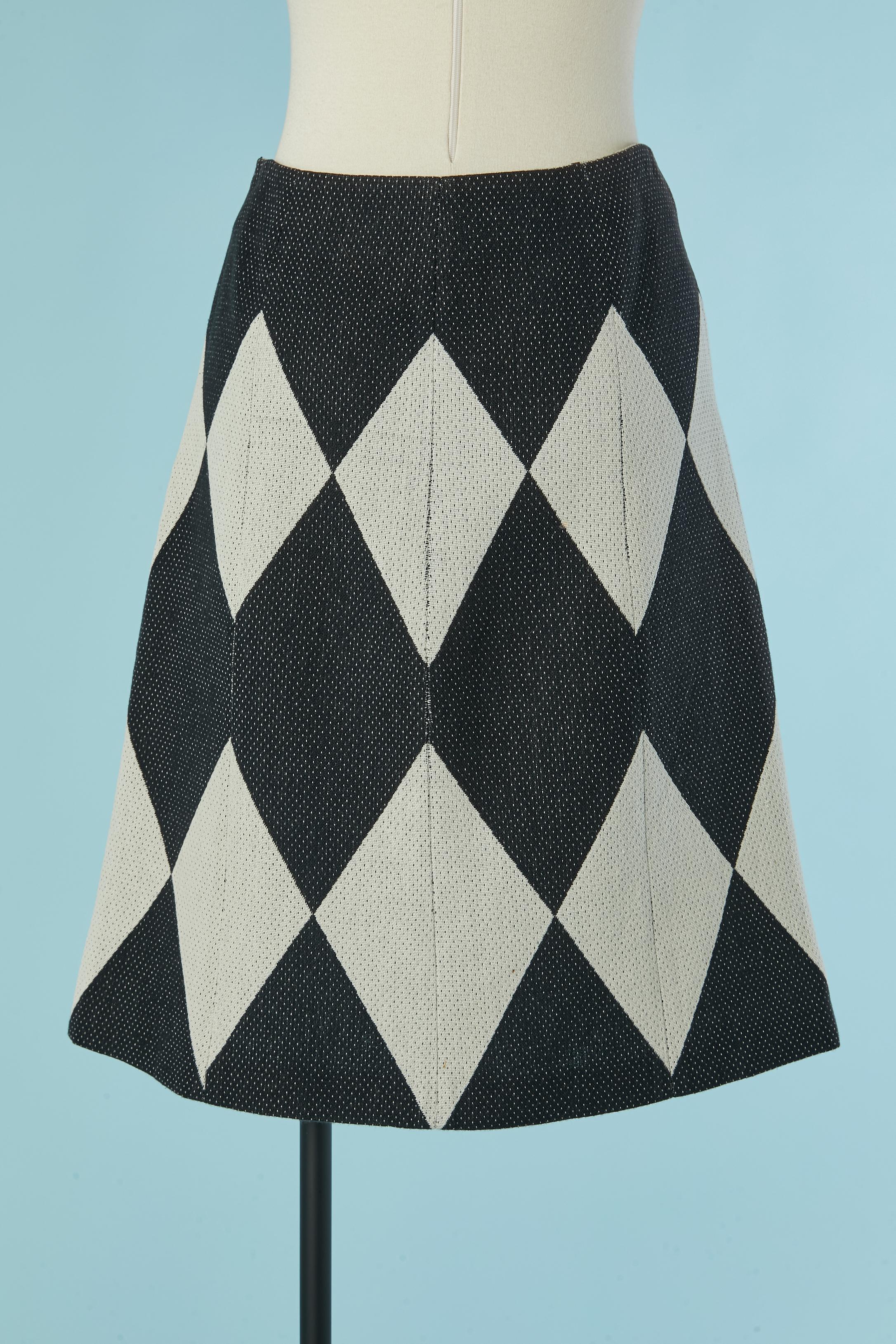 Jupe en jacquard de coton à motif de diamants JUNKO SHIMADA Excellent état - En vente à Saint-Ouen-Sur-Seine, FR