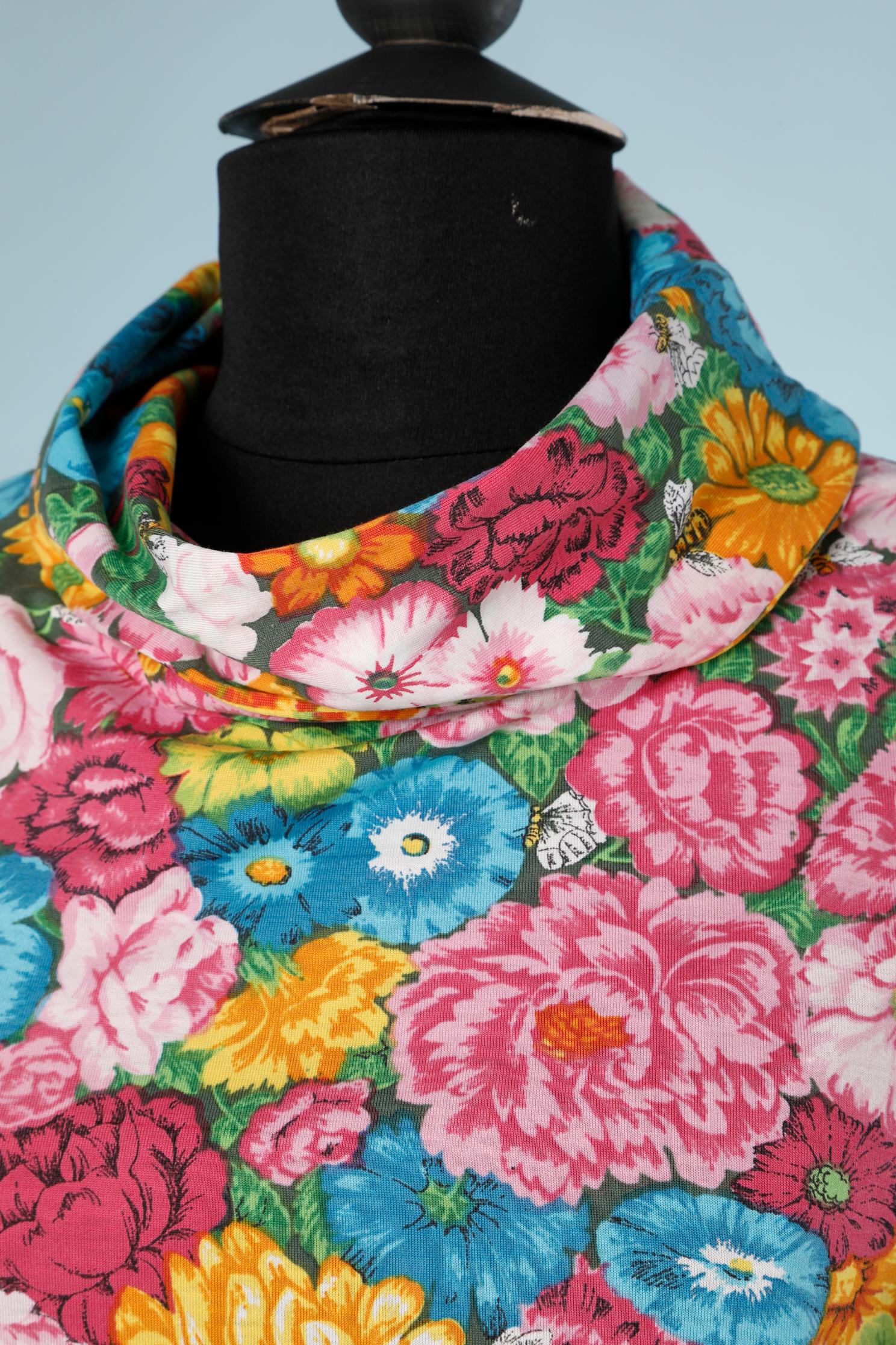 Cotton jersey Flower printed top