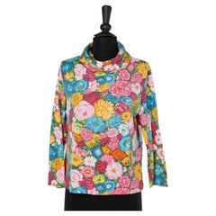 Retro Cotton jersey flower printed top Ken Scott 