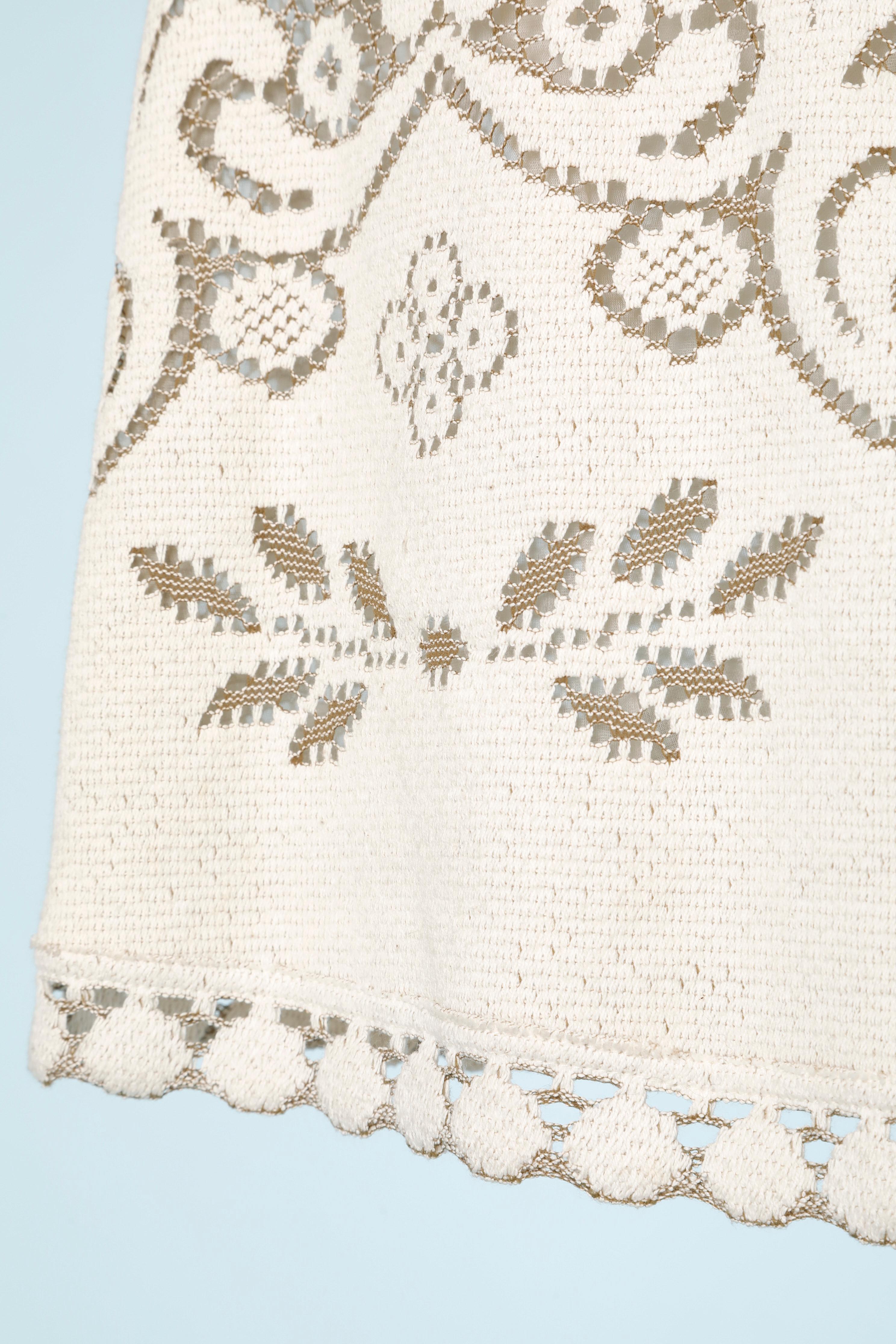 Cotton jersey lace crochet skirt Valentino  In Excellent Condition In Saint-Ouen-Sur-Seine, FR