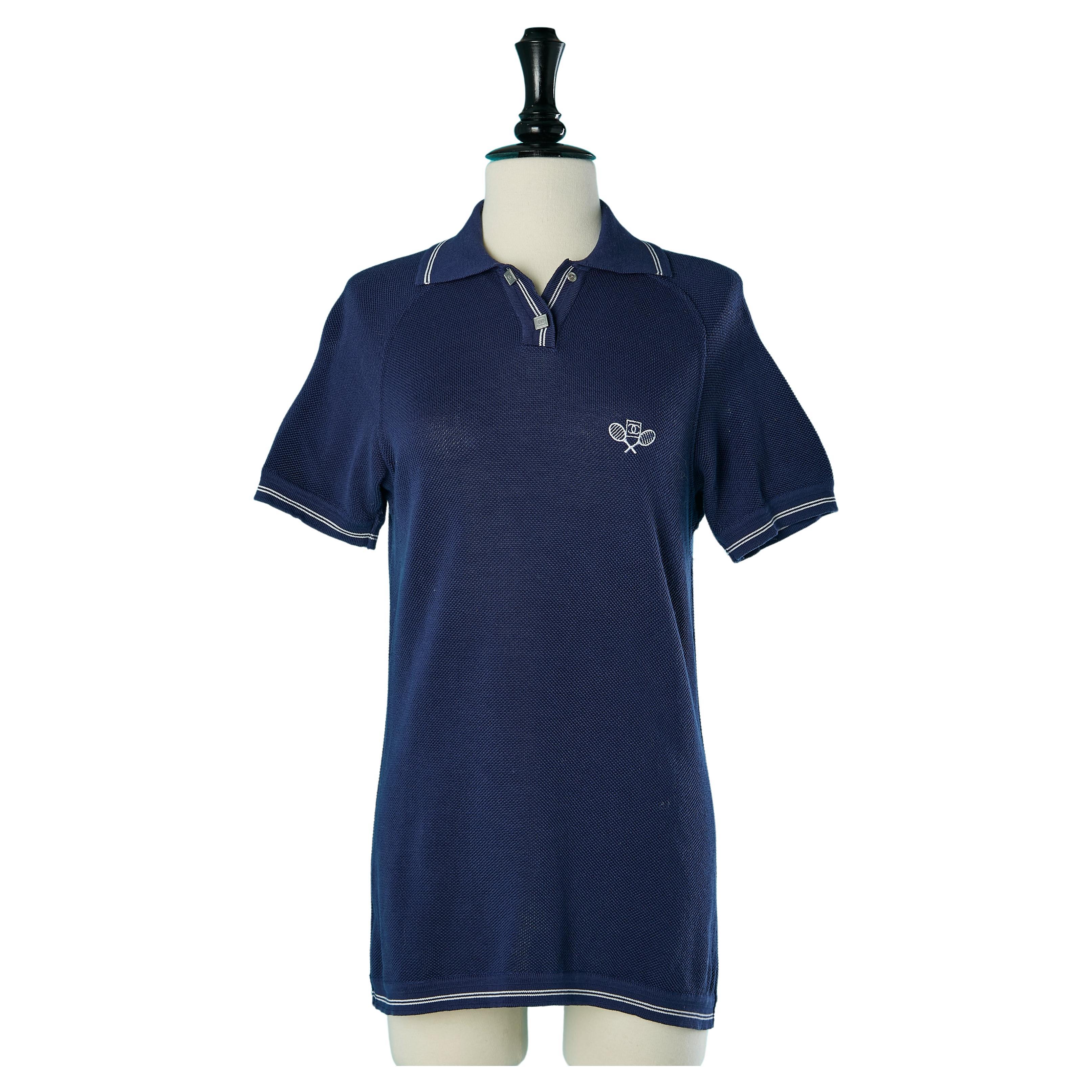 Cotton jersey "nid d'abeille" tennis Polo shirt Chanel  For Sale
