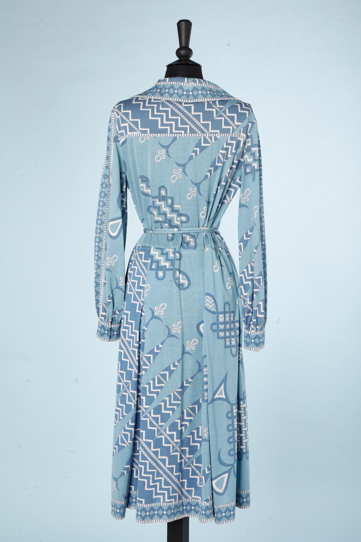 Cotton jersey printed cocktail dress with belt Emilio Pucci Circa 1960's  1