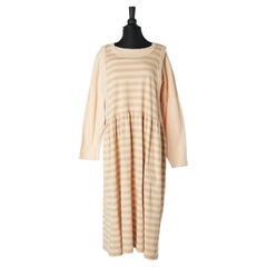 Cotton jersey tee-shirt and sleeveless striped dress layered Sonia Rykiel