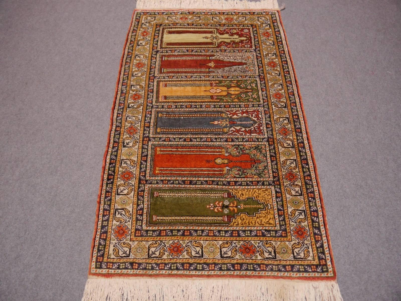 Hand-Knotted Cotton Kayseri Turkish rug For Sale