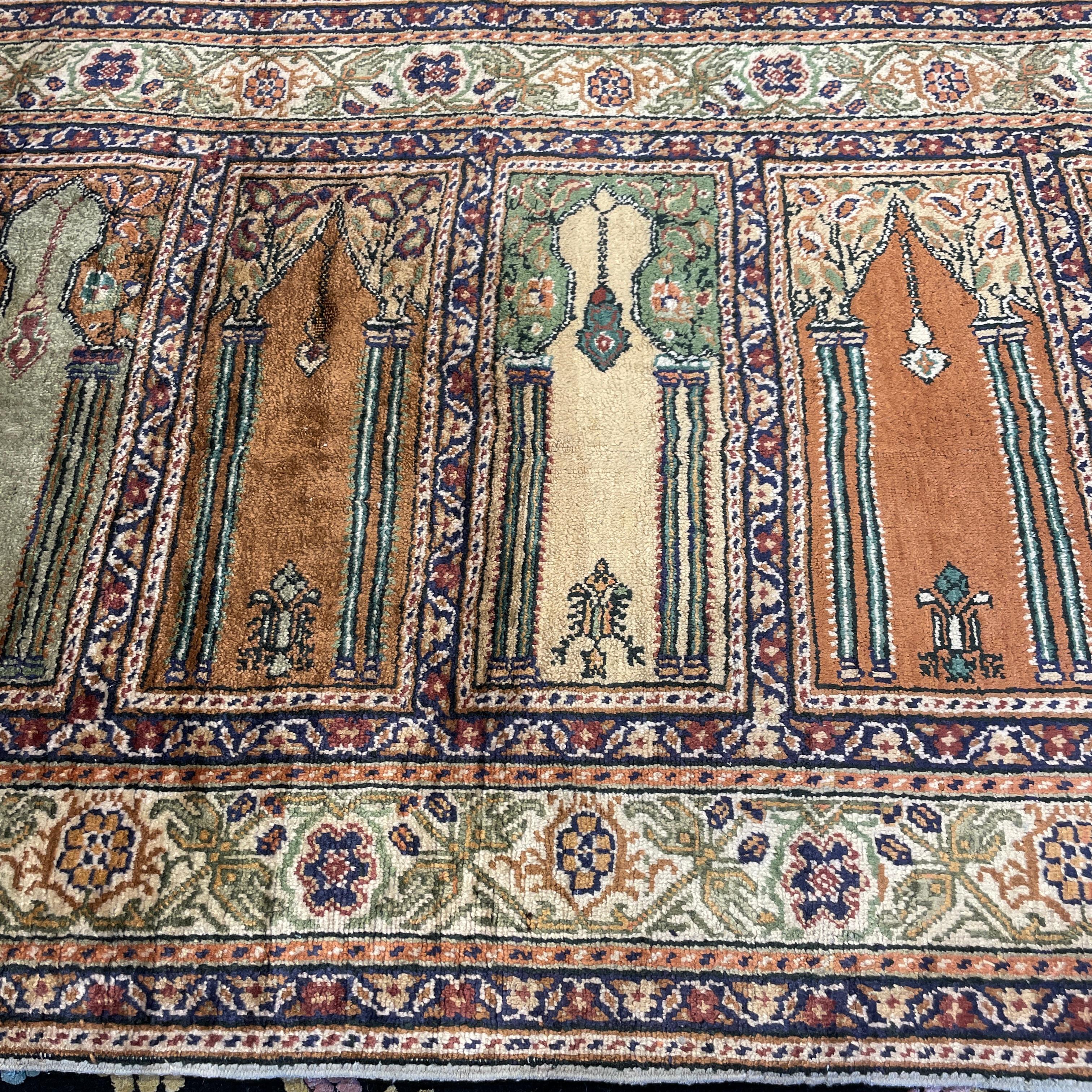 Hand-Knotted Cotton Kayseri Turkish rug For Sale