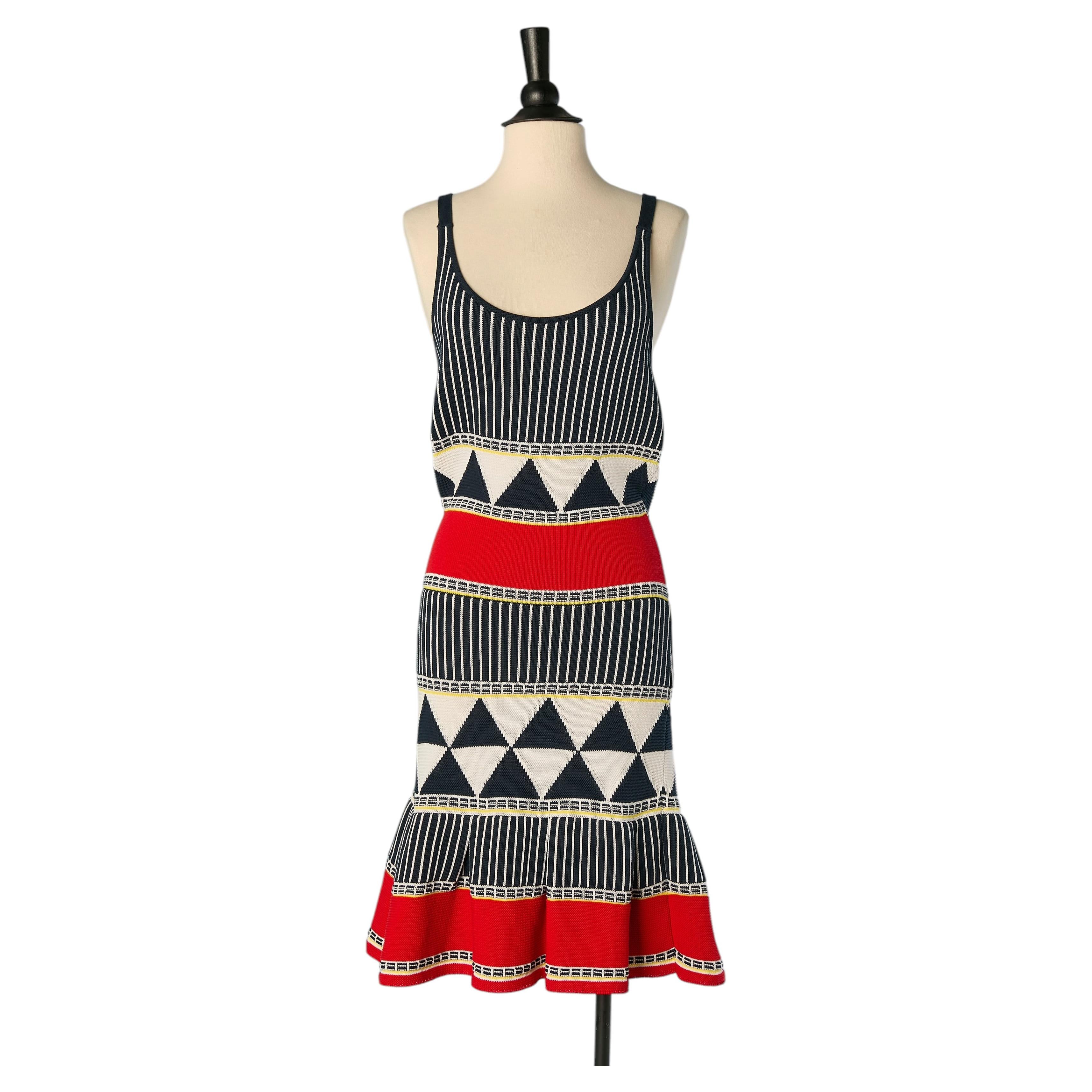Cotton knit slip dress with graffic pattern Dsquared2 For Sale