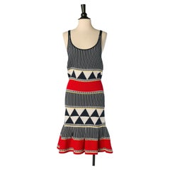 Abito sottoveste in maglia di cotone con motivo grafico Dsquared2