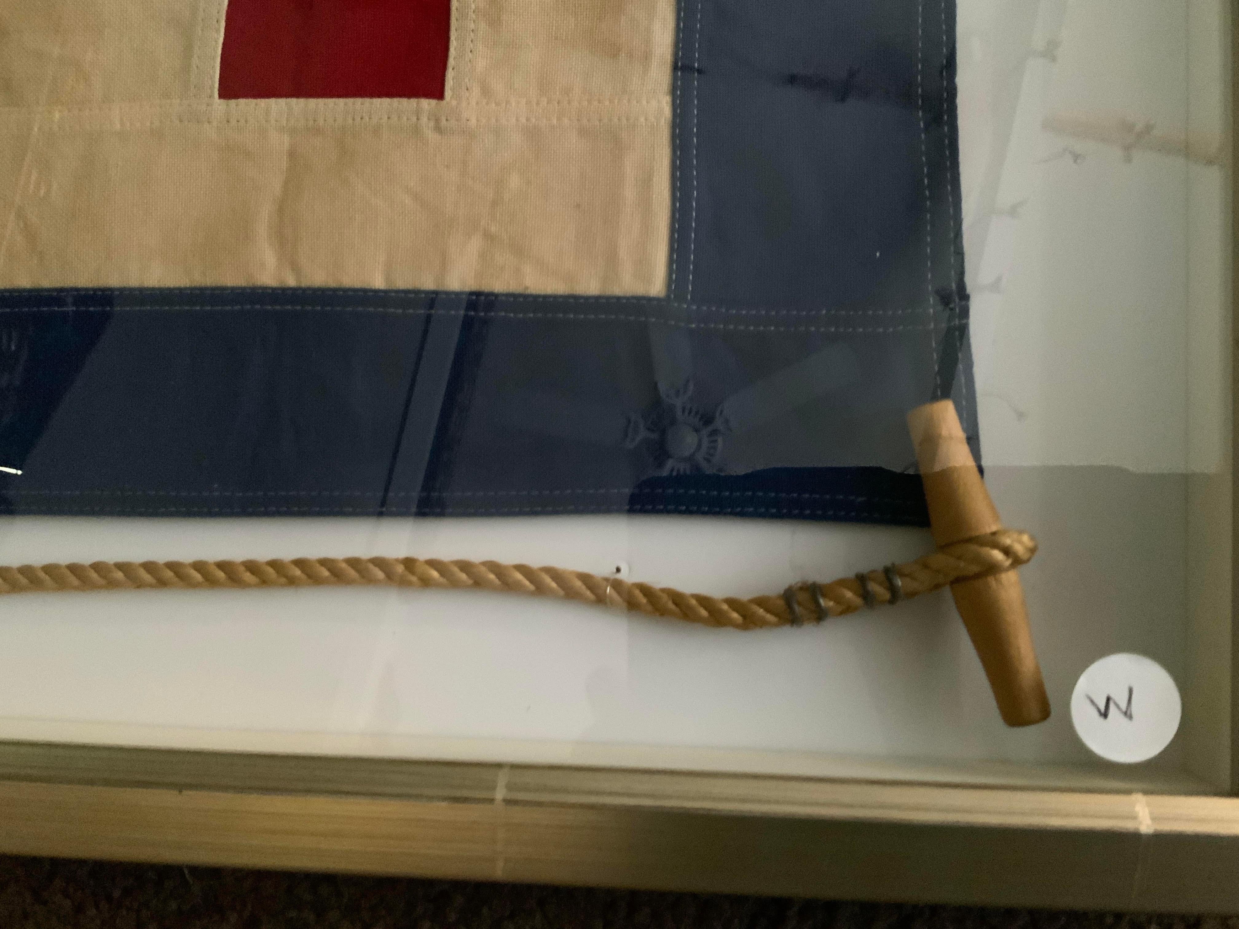 Nord-américain Drapeau de signalisation nautique en coton pour la lettre W en vente