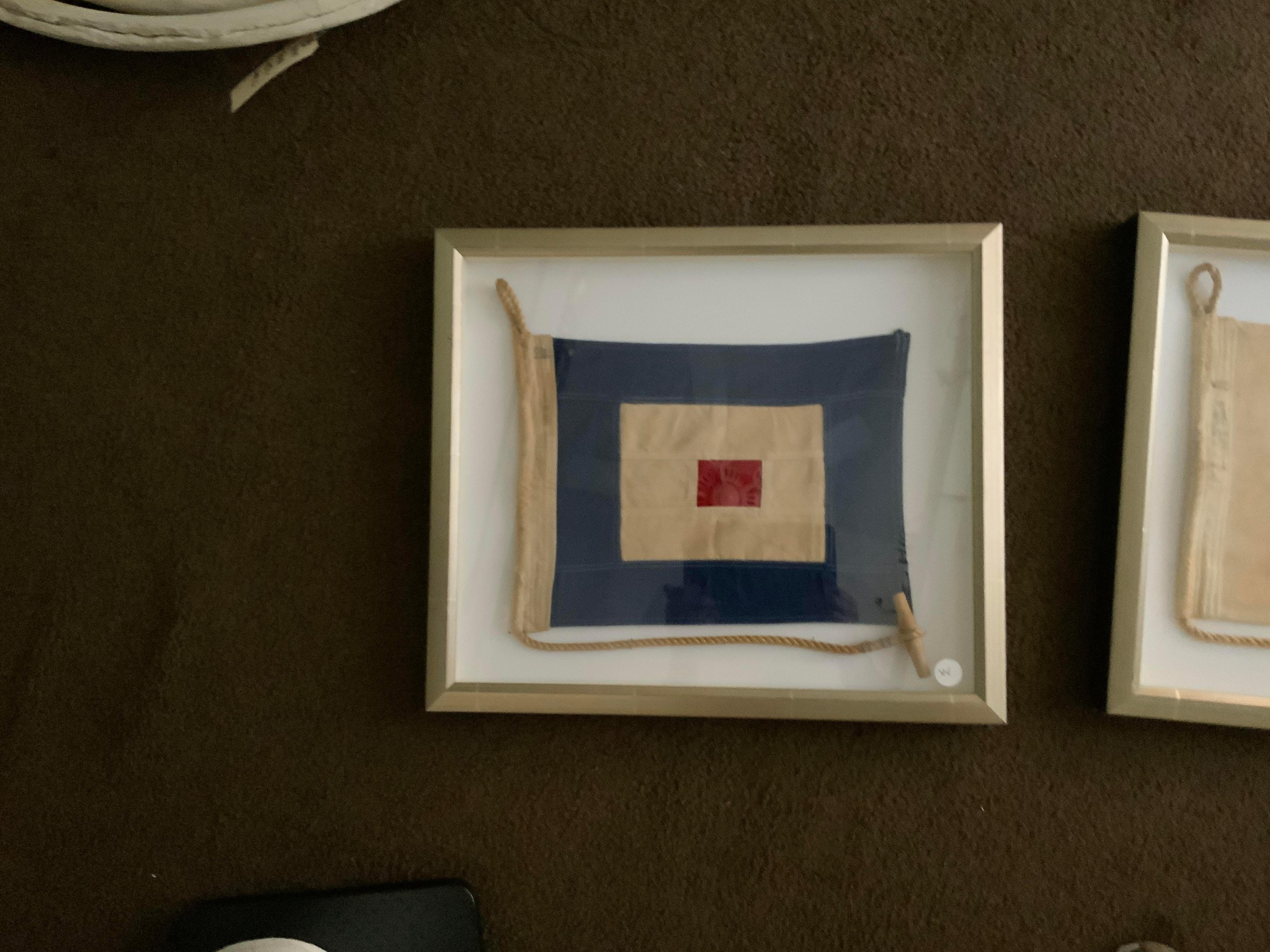 Drapeau de signalisation nautique en coton pour la lettre W Bon état - En vente à Norwell, MA