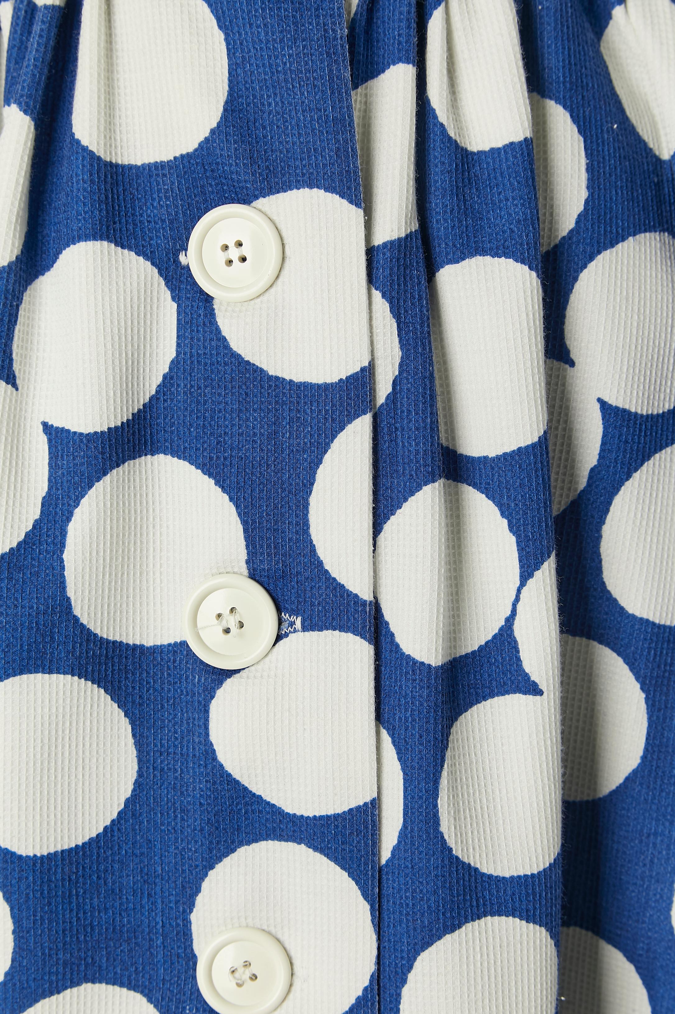 Gray Cotton Polka-dots cocktail dress with wide collar Victor Costa for Saks Fifth Av For Sale