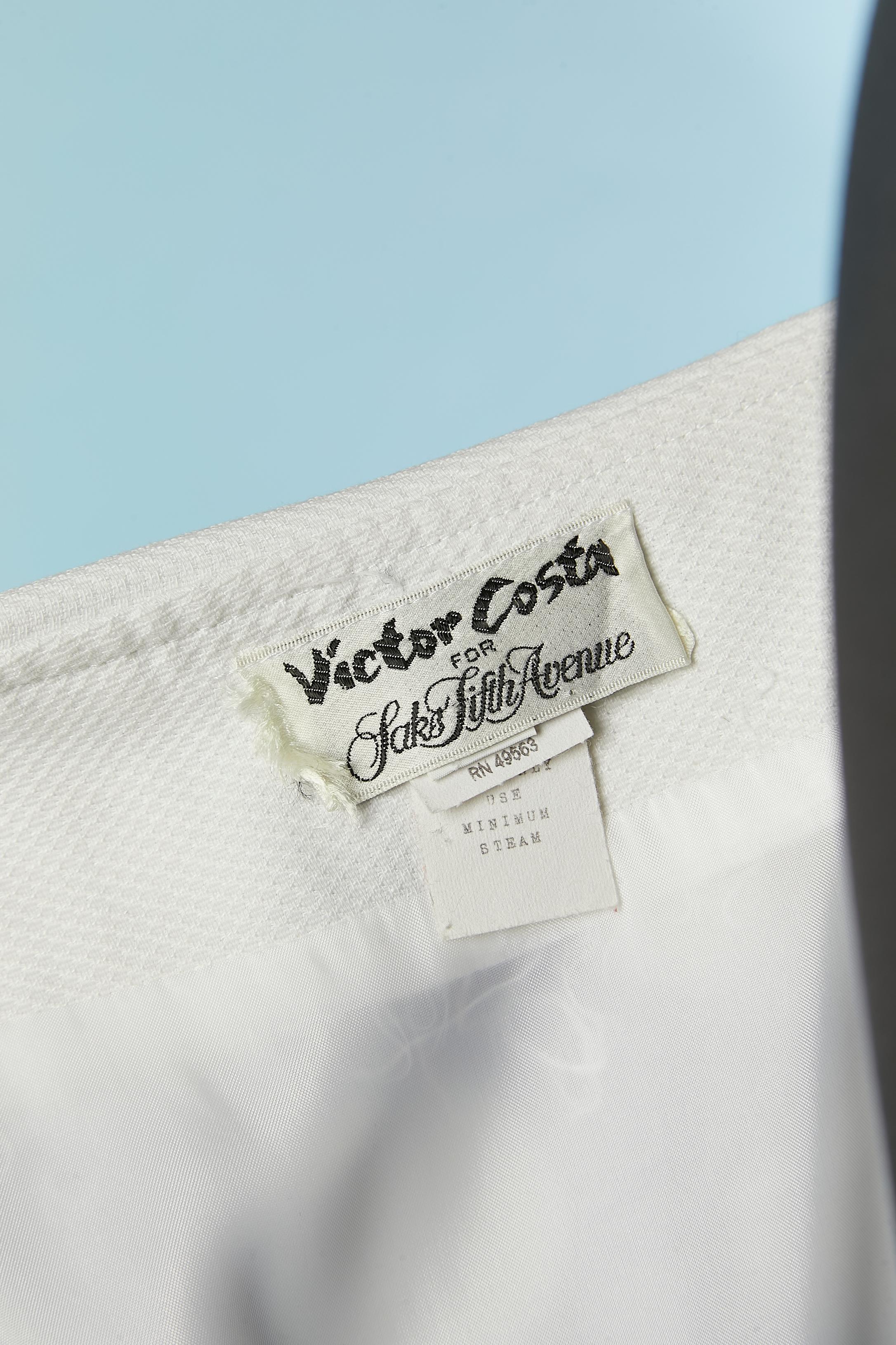 Cotton Polka-dots cocktail dress with wide collar Victor Costa for Saks Fifth Av For Sale 2