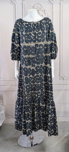 Cotton Poplin Marimekko Maxi Ruffle Dress