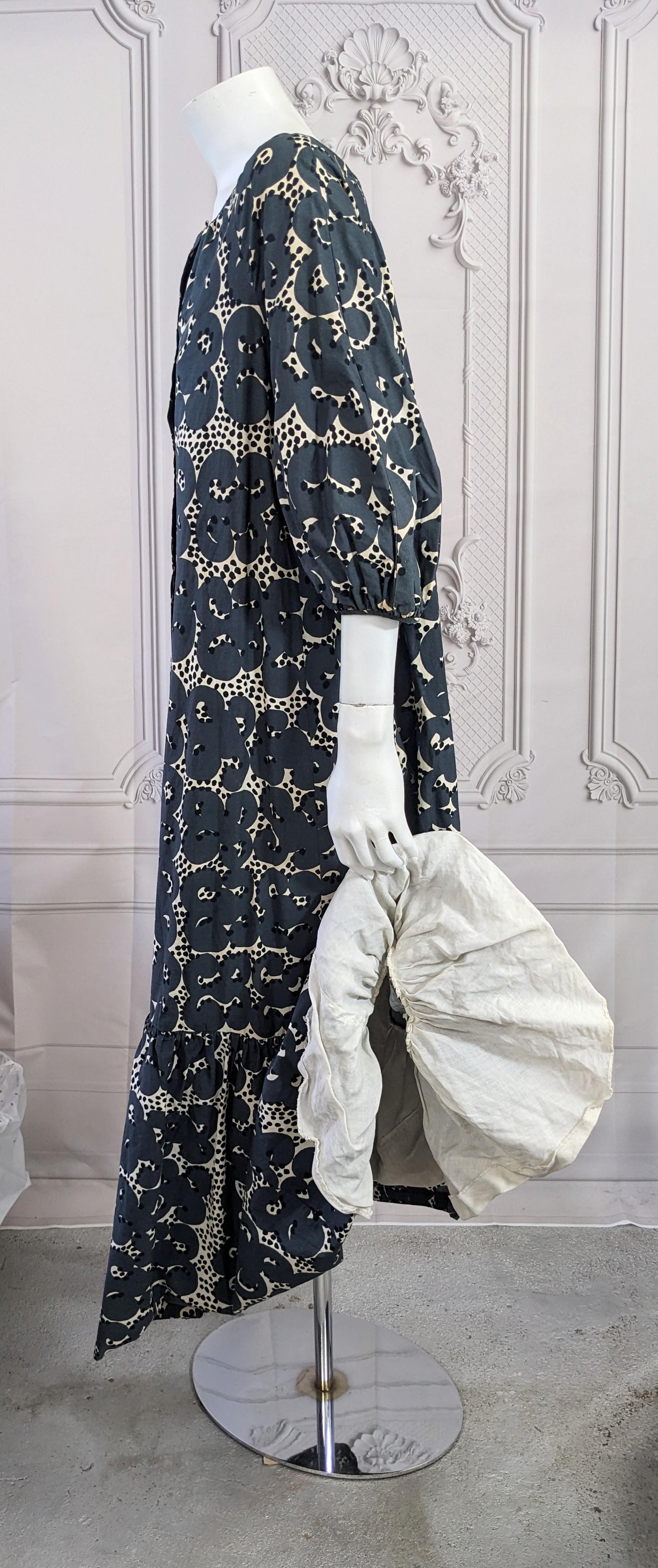 Women's Cotton Poplin Marimekko Maxi Ruffle Dress For Sale