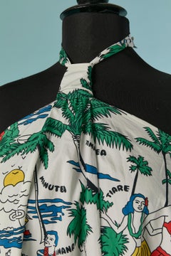 Abito in cotone stampato senza schienale JC DE CASTELBAJAC