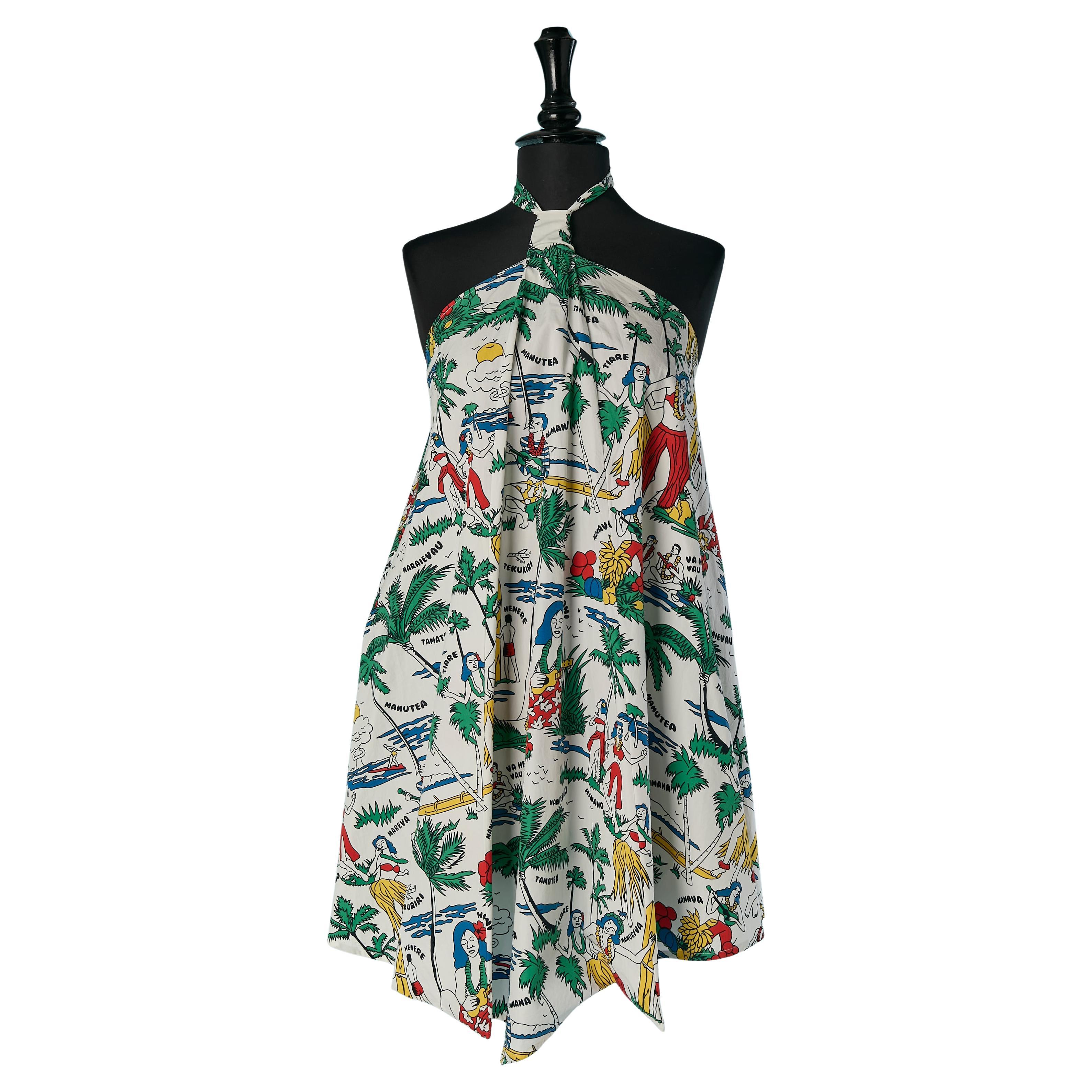 Cotton printed backless dress JC de CASTELBAJAC