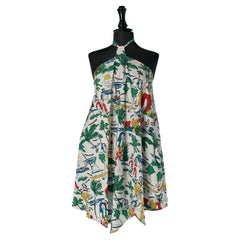 Abito in cotone stampato senza schienale JC DE CASTELBAJAC