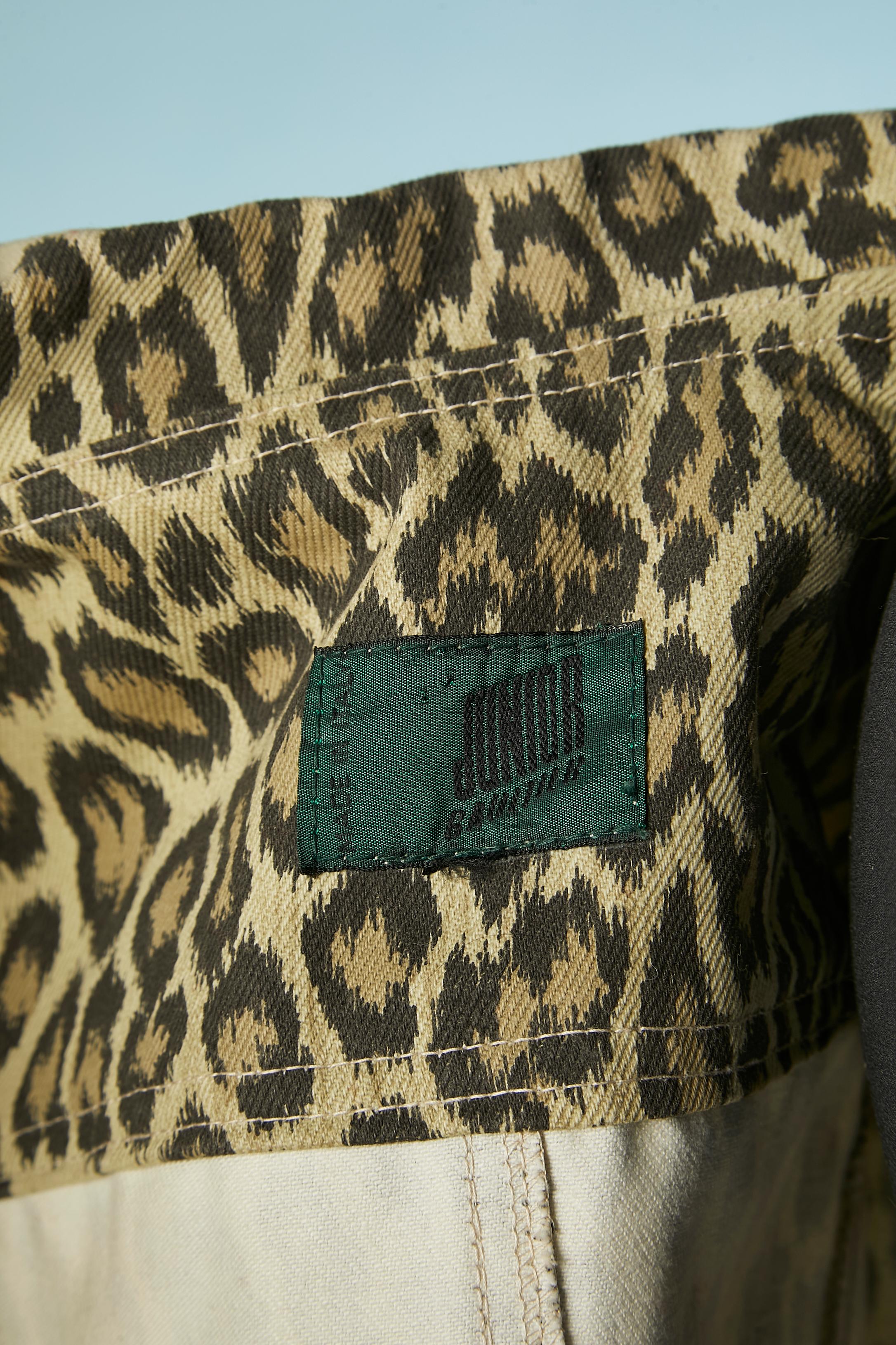 Cotton printed jacket with leopard print Gaultier Junior Circa 1990 For Sale 3