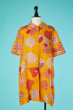 Cotton printed shirt with pareo in the same fabric & print LEONARD