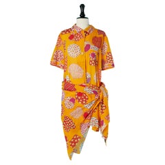 Camicia stampata in cotone con pareo nella stessa stoffa e stampa Leonard