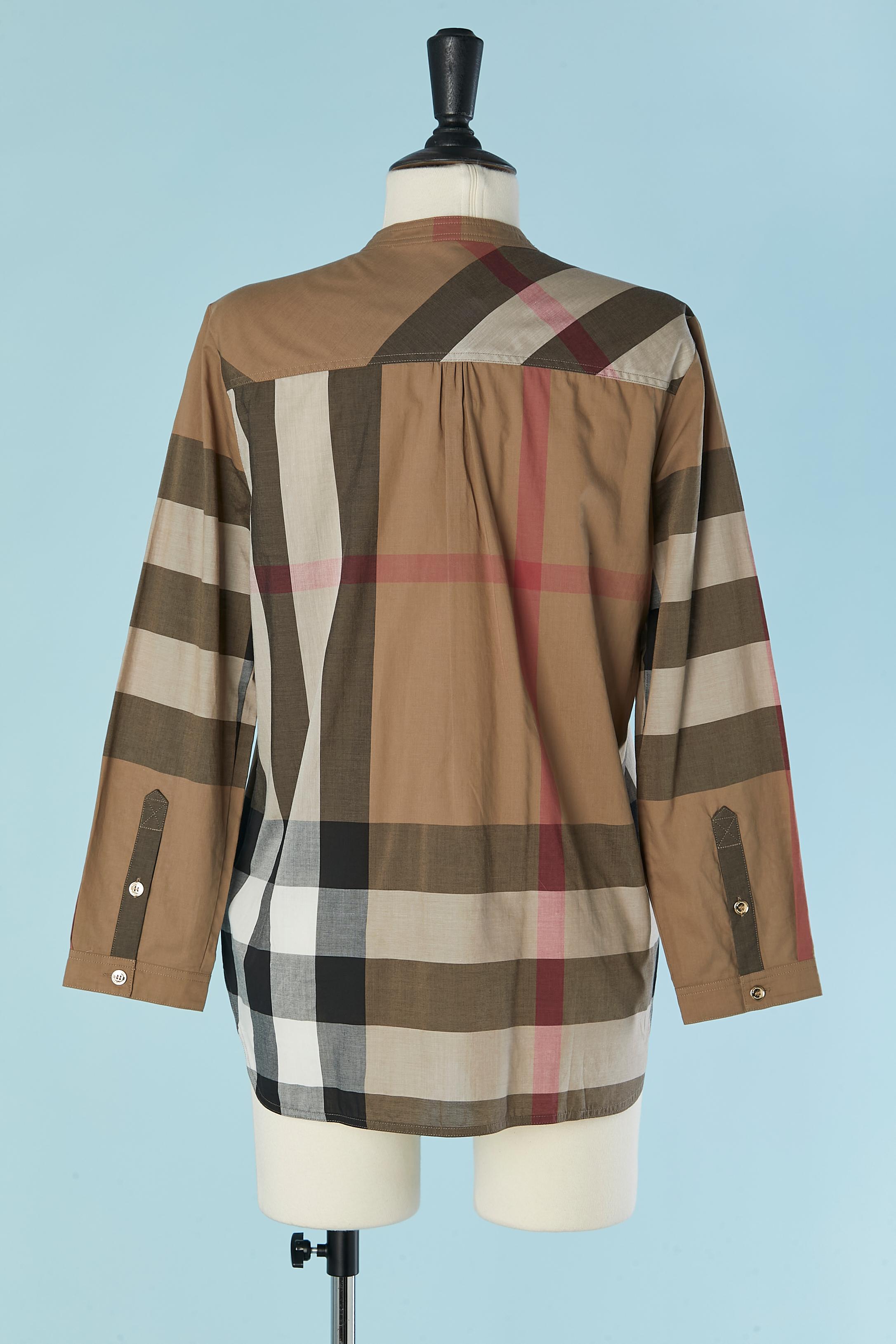Cotton shirt with jabot and check pattern BURBERRY For Sale 2