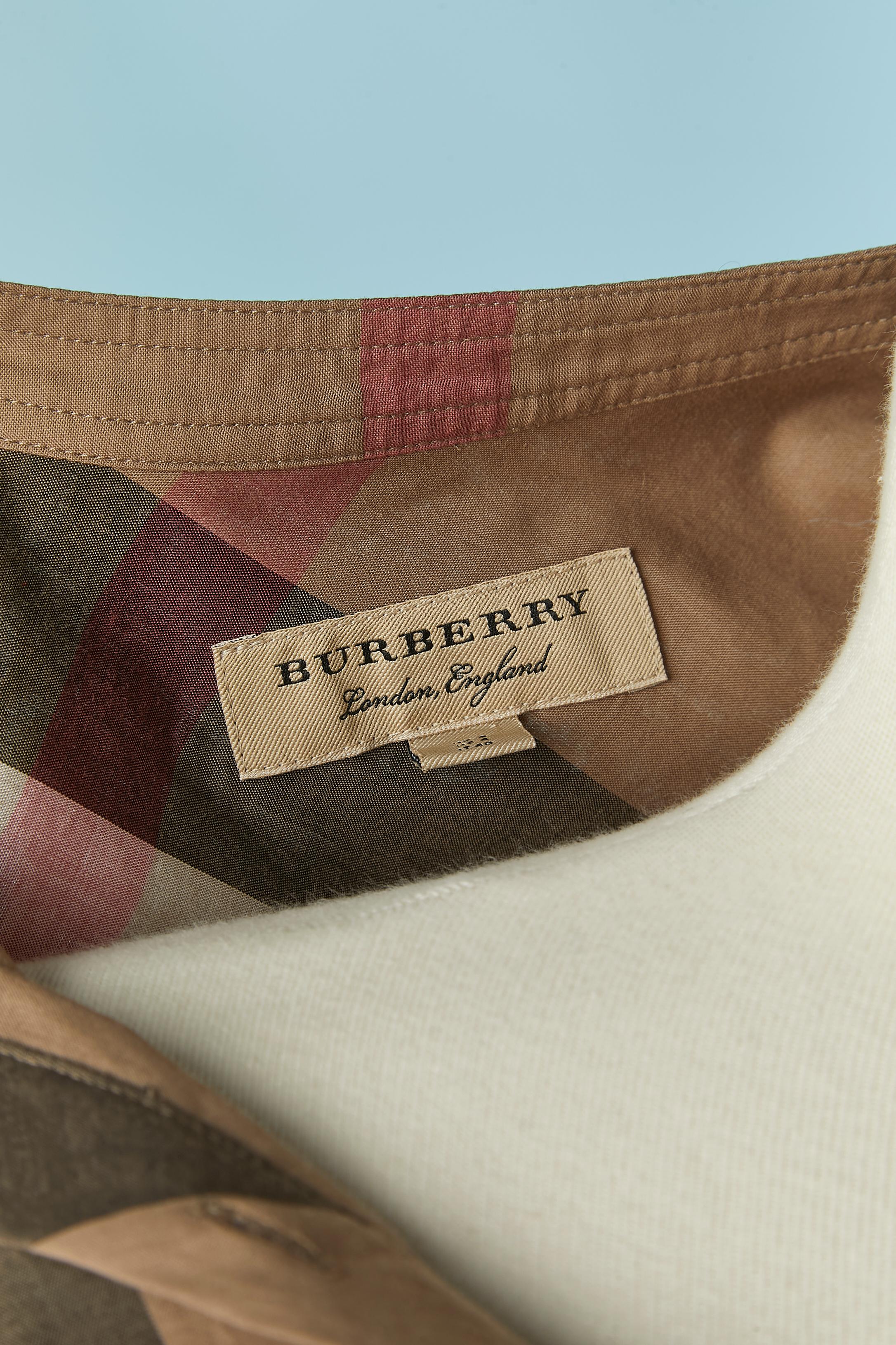 Cotton shirt with jabot and check pattern BURBERRY For Sale 3
