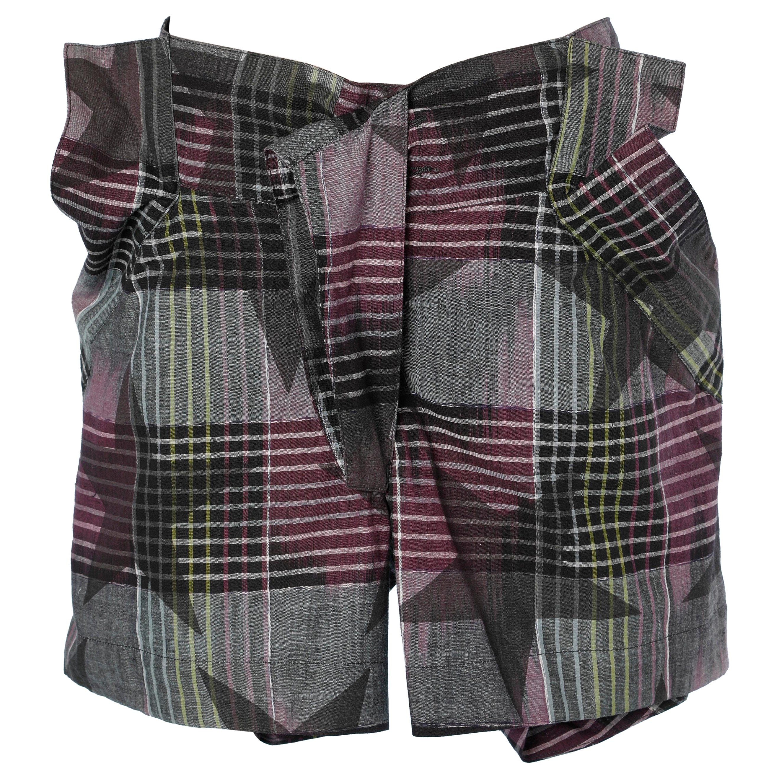 Kurzer Baumwollgürtel aus Baumwolle mit kariertem Muster und gestreiftem Stoffgürtel von Vivienne Westwood