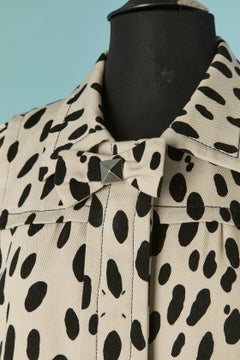 Cotton single breasted jacket with animal print on SONIA by SONIA RYKIEL