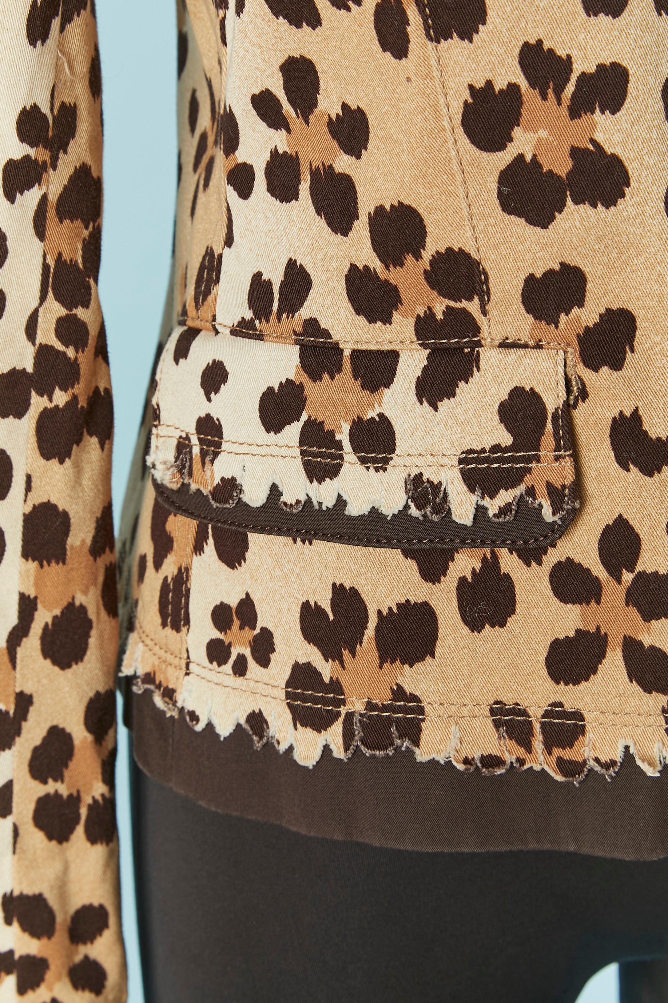Giacca monopetto in cotone con stampa leopardo su Moschino Jeans In condizioni ottime in vendita a Saint-Ouen-Sur-Seine, FR