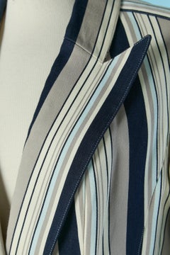 Einreihige Jacke aus Baumwolle mit Streifenmuster THIERRY MUGLER COUTURE