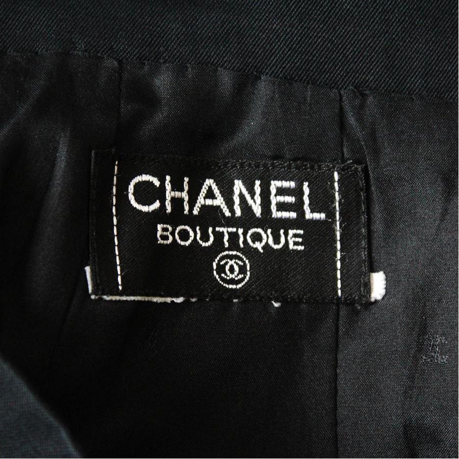 Black Chanel Cotton skirt size S For Sale