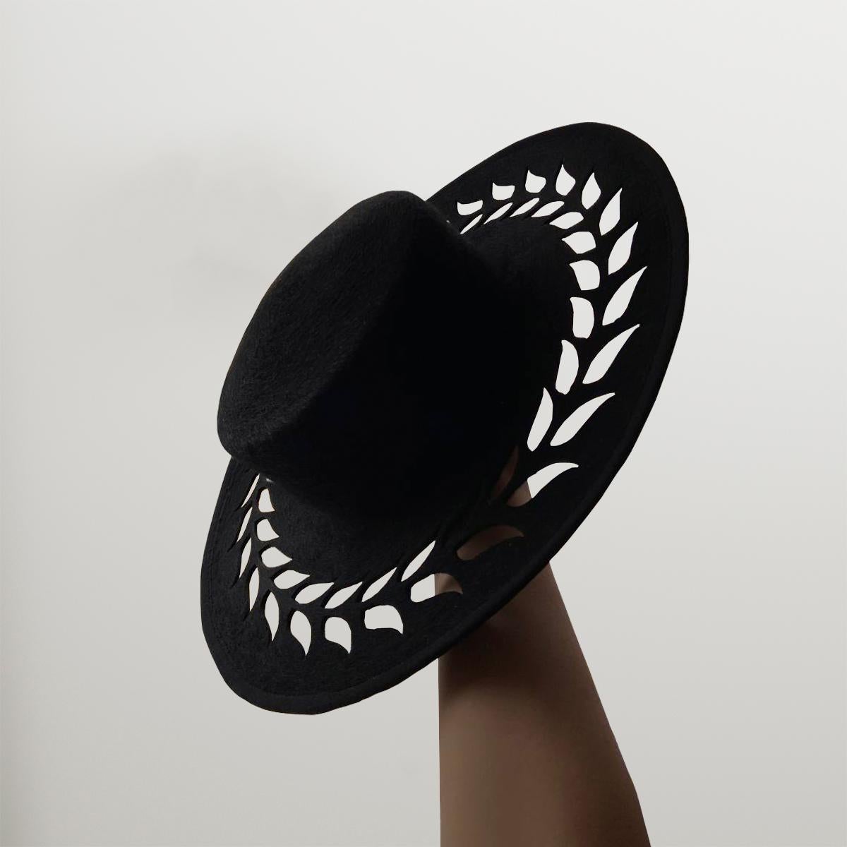 Women's or Men's Cotton Spike Cut Stalk Minimalist Hat Contemporary Accessories Symbolic Fashion For Sale