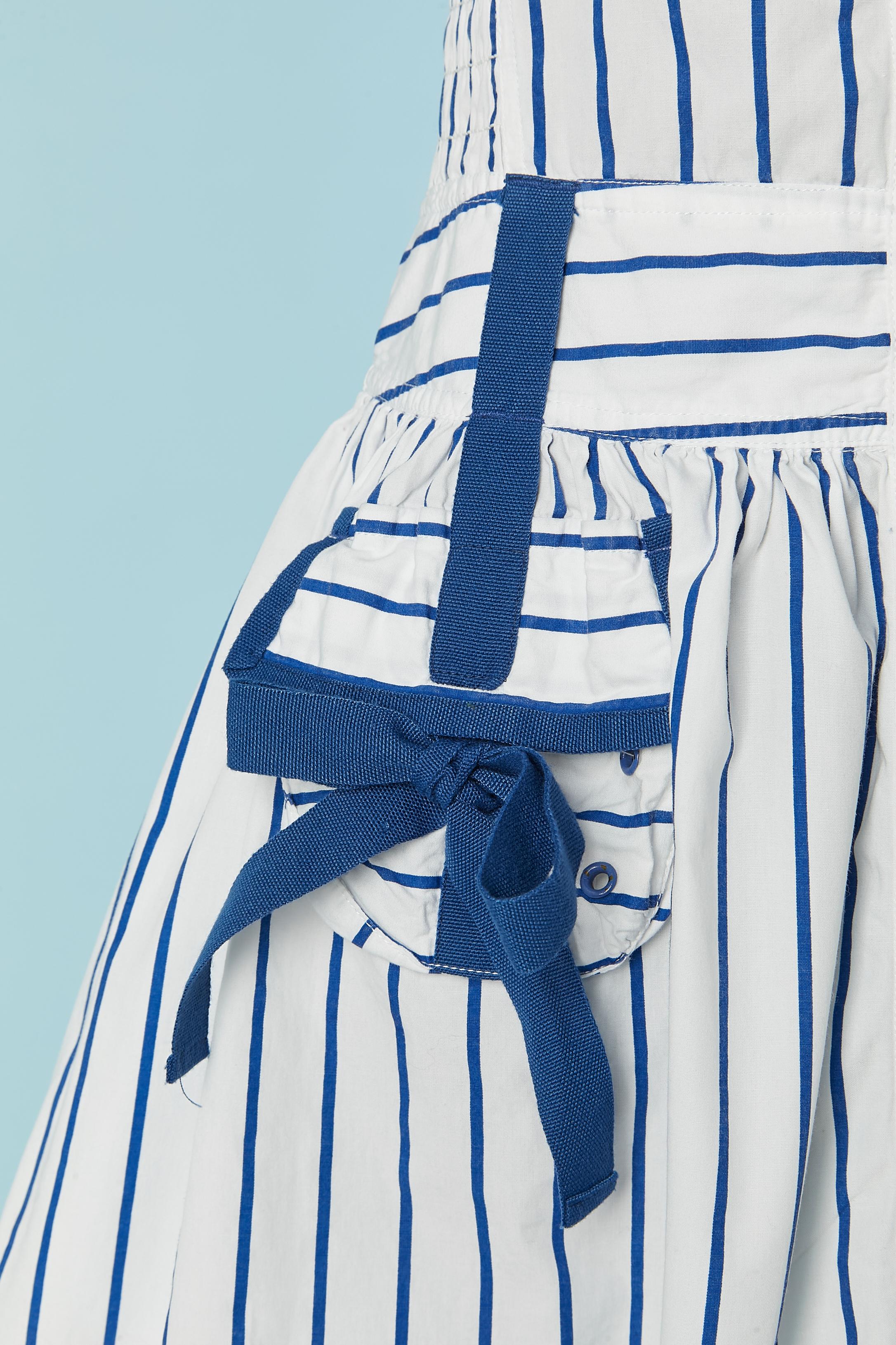 Gray Cotton striped bustier dress JEAN-PAUL GAULTIER JEANS For Sale